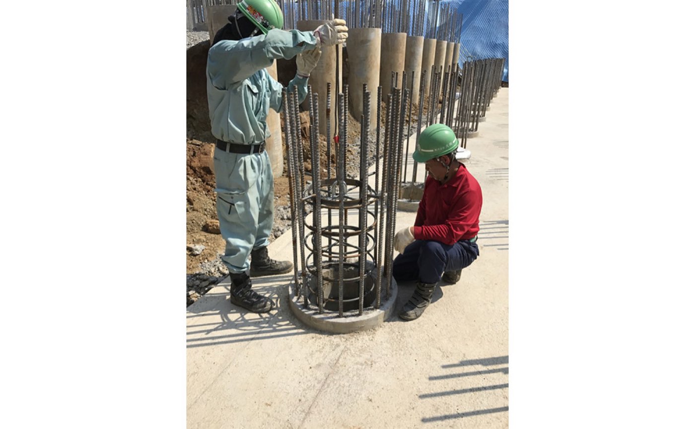 浄水場タンク基礎でのTPボトムパイルバスケット