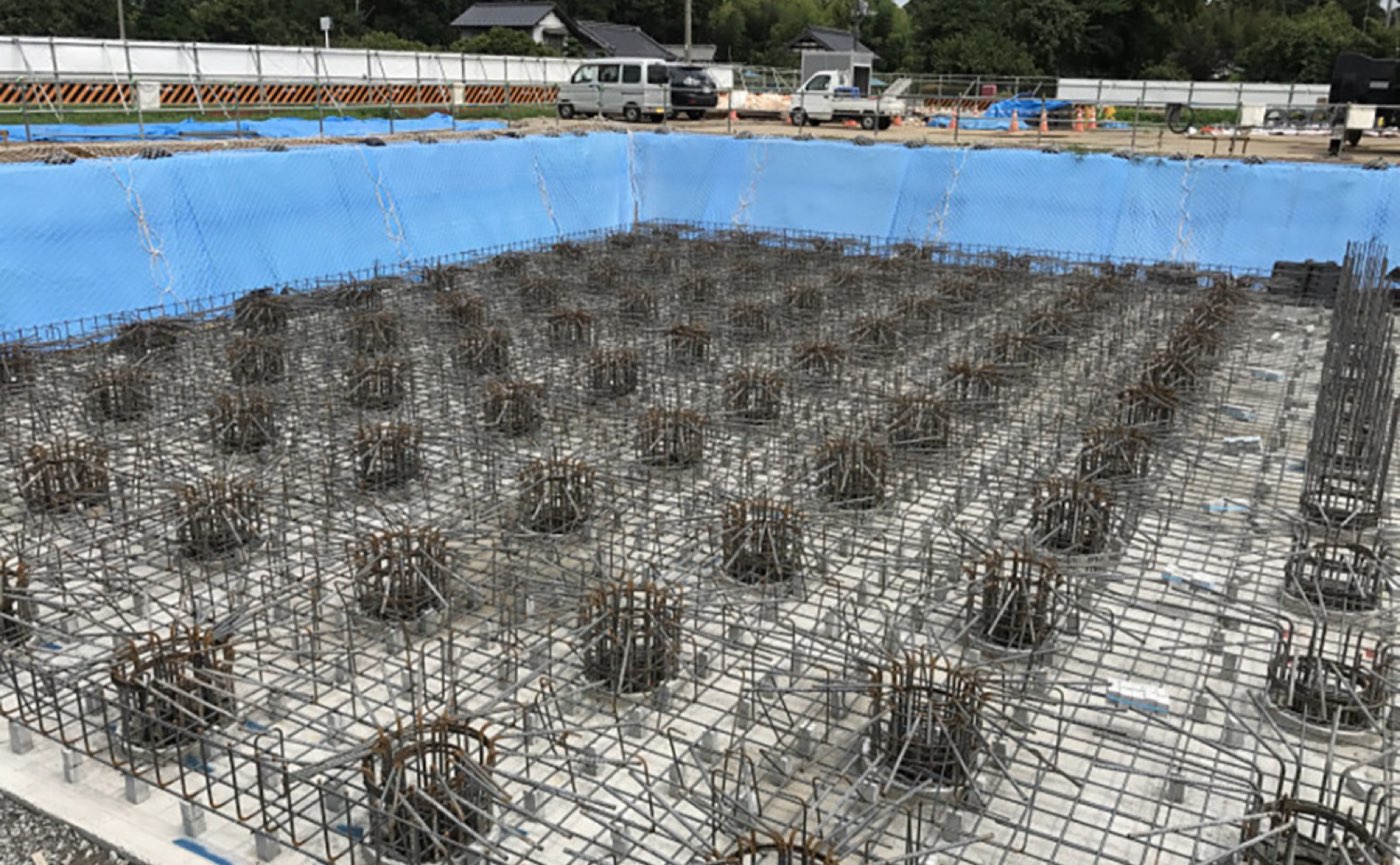 TPボトムパイルバスケットの施工現場